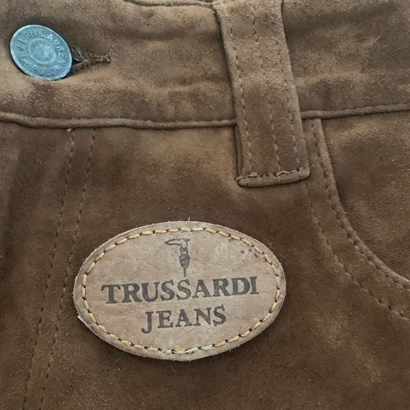 90s Luxury Ralph Lauren 100% Lamb Leather suede pants - Picture 4 of 7